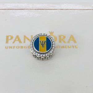 🌞📖Pandora Barbados Flag Dangle Charm Bead Charm Pendant, Travel S925